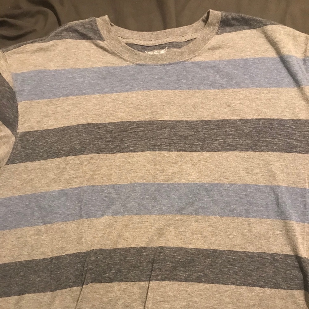 Faded Glory Blue and Gray Stripped Shirt